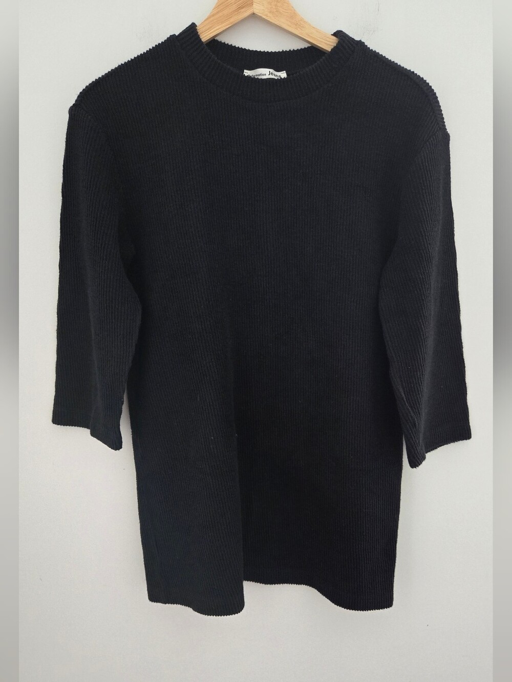 Reformation Jeans Black Ribbed Organic Cotton Tunic Top XS